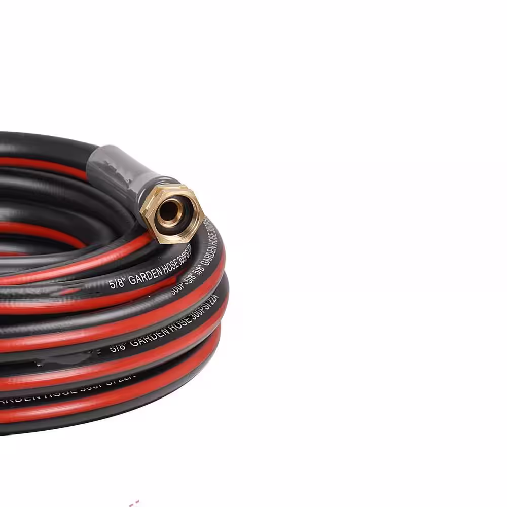 None 5/8 in. x 25 ft. Garden Hose, 300 PSI All-Weather Water Hose, Outdoor Hose with Solid Brass Connector