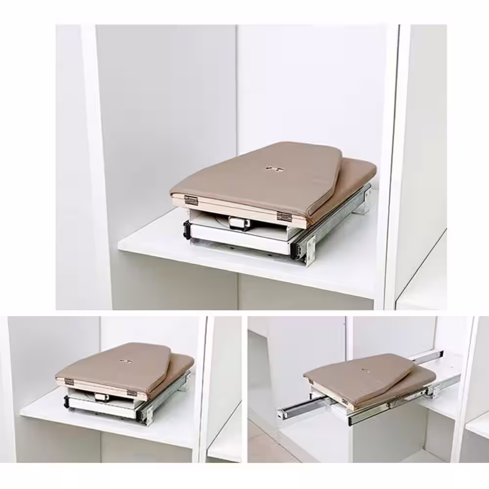 None 32.28 in. x 12.20 in. Beige Closet Pull-Out Foldable Ironing Board