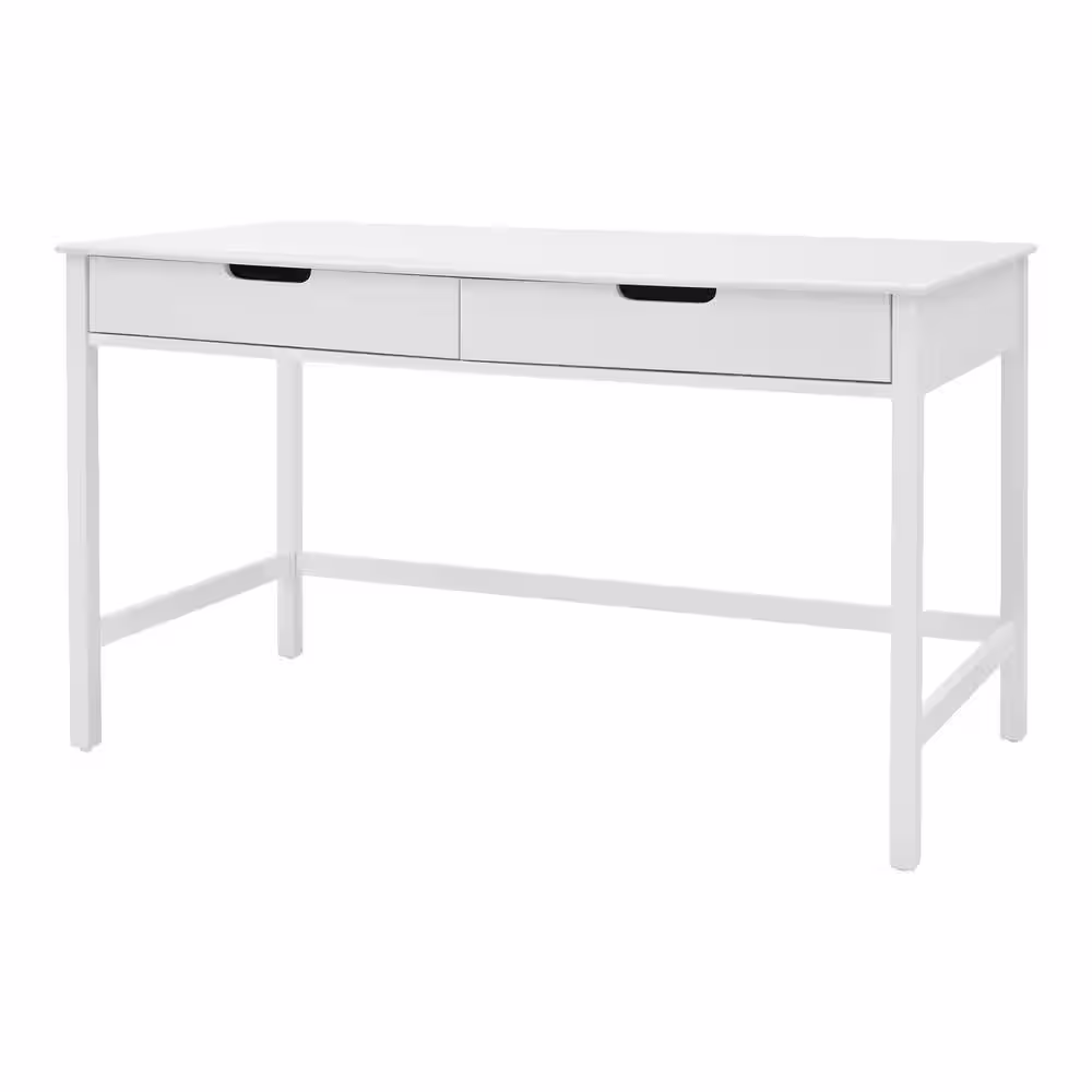 StyleWell Craft 54 in. White Writing Desk with 2-Drawers