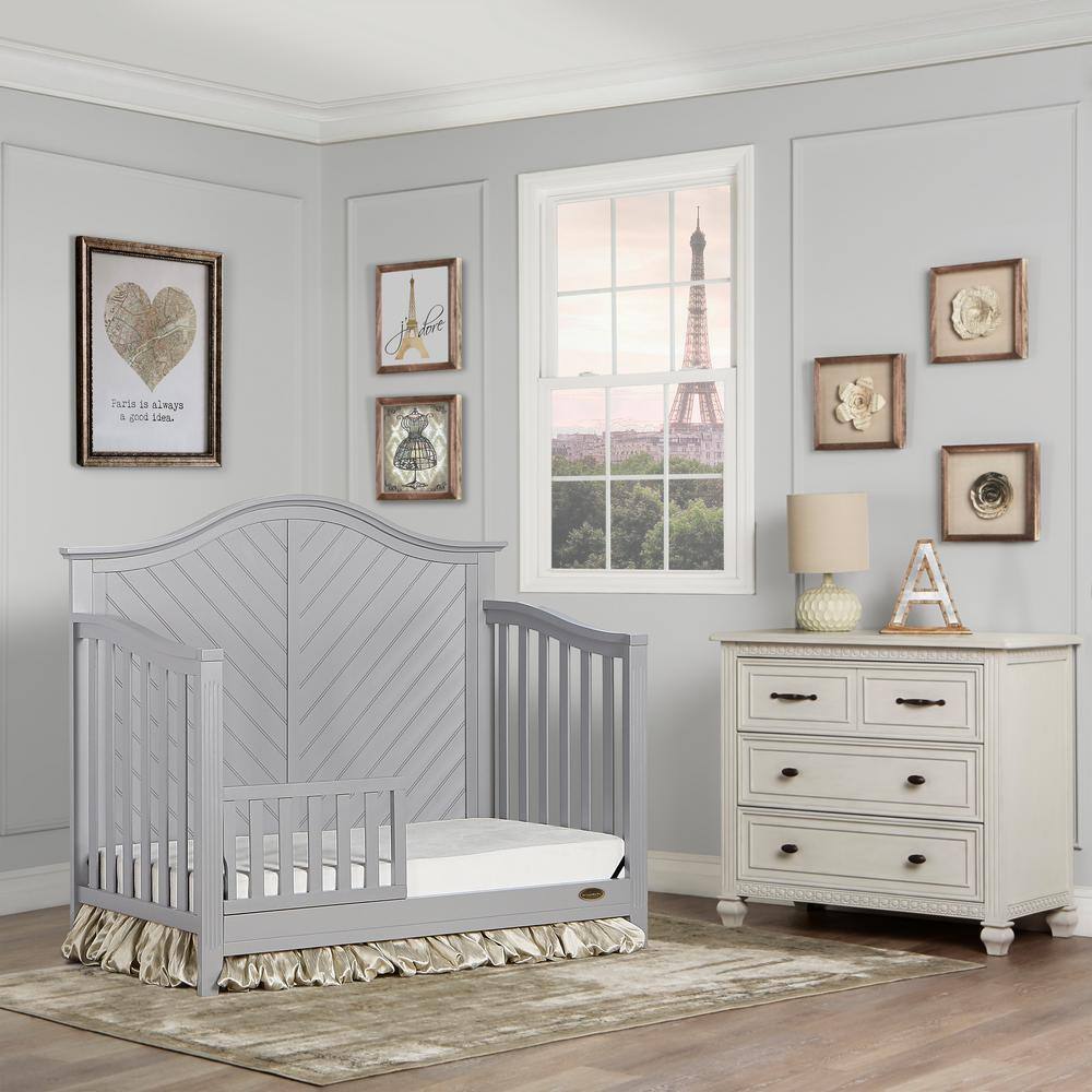 Dream On Me Ella Pebble Grey 5-in-1 Convertible Crib