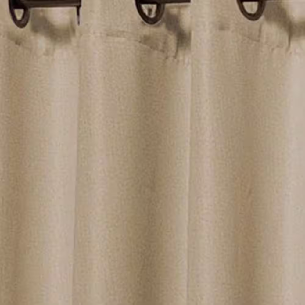 RICARDO Driftwood Canvas Solid 106 in. W x 84 in. L  Grommet Blackout Curtain