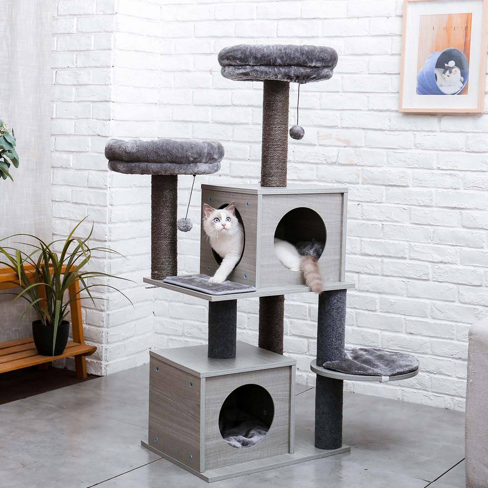 Foobrues All-in-1 Marble Cat Tree Medium Activity Center