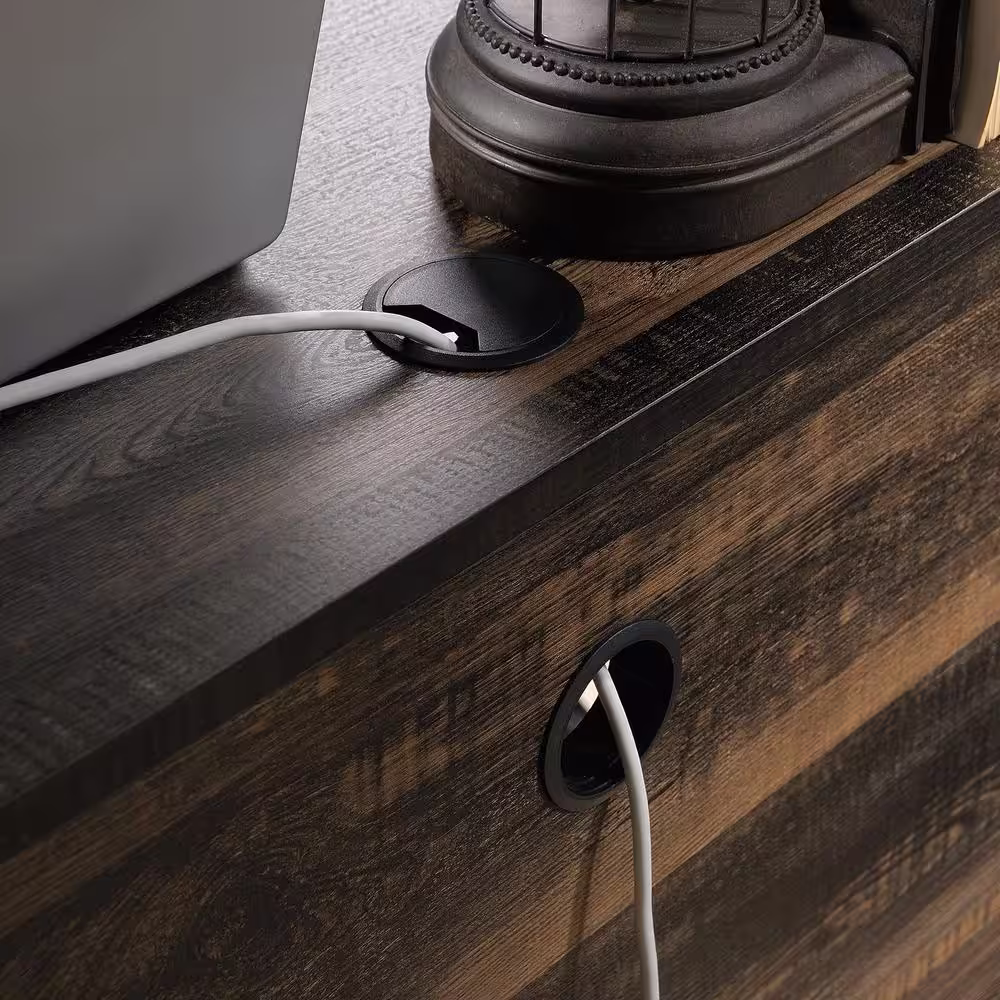 SAUDER Steel River Carbon Oak L-Shaped Desk