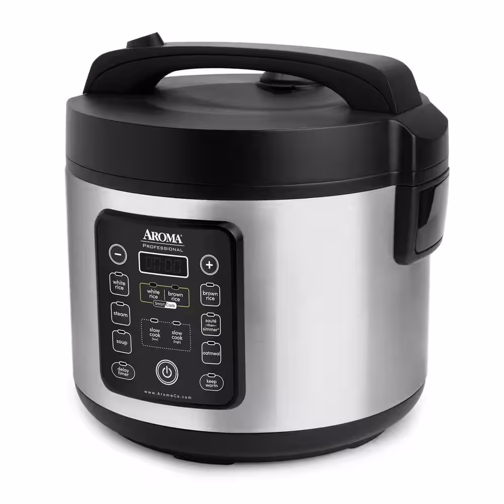 AROMA 20-Cup Stainless Steel Rice Cooker