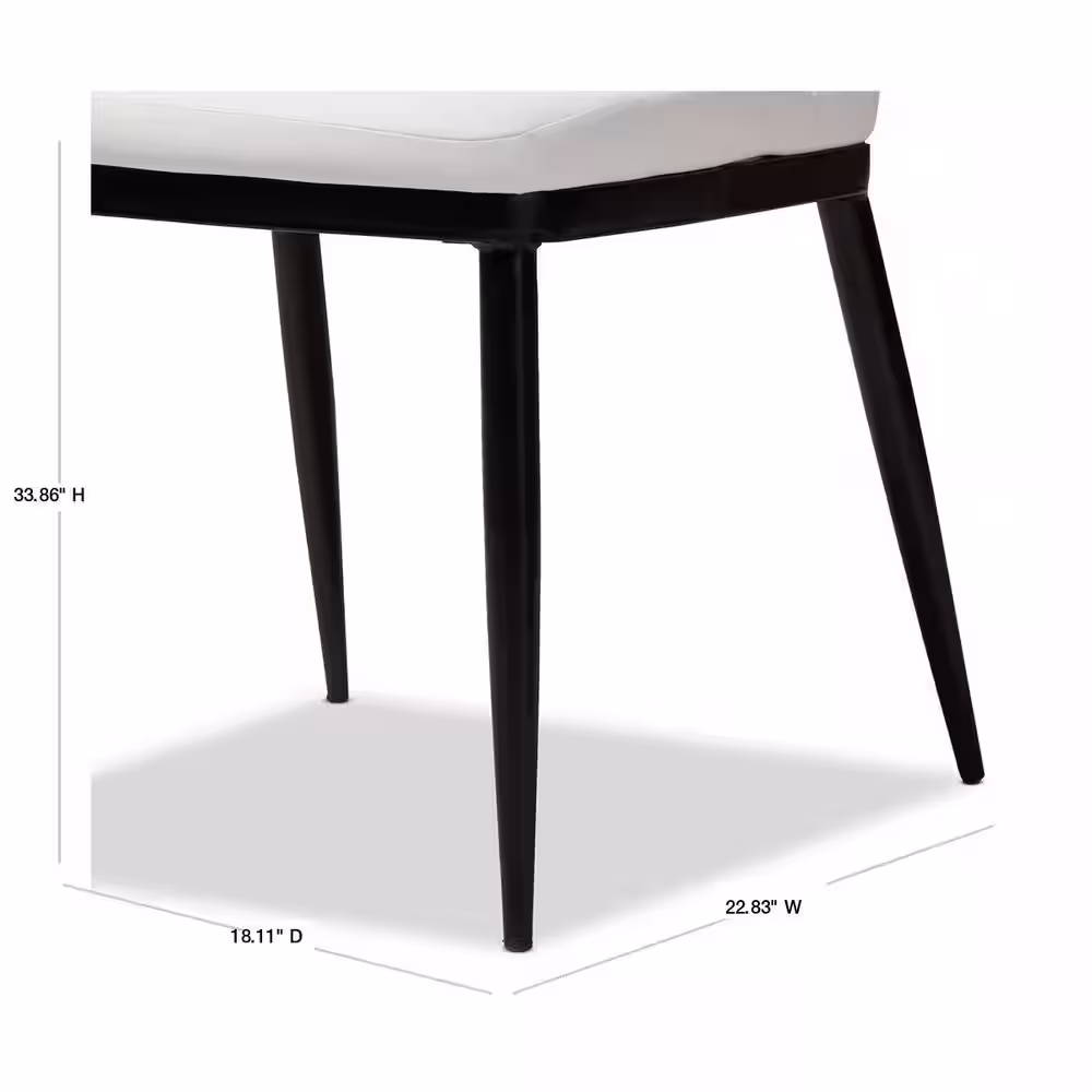 Baxton Studio Darcell White Faux Leather Upholstered Dining Chair (Set of 4)