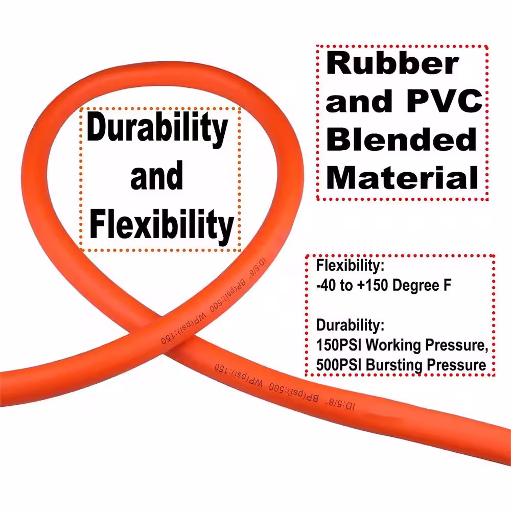 None 5/8 in. x 25 ft. Garden Water Hose 5/8 in. x 25 ft. 150 PSI Kink Resistant, Flexible with Swivel Grip Handle