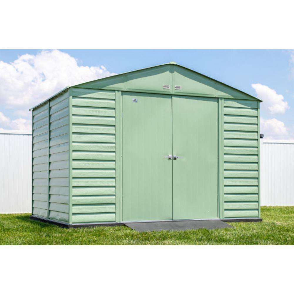 Arrow Select 10 ft. W x 8 ft. D Sage Green Metal Shed (74 sq. ft.)