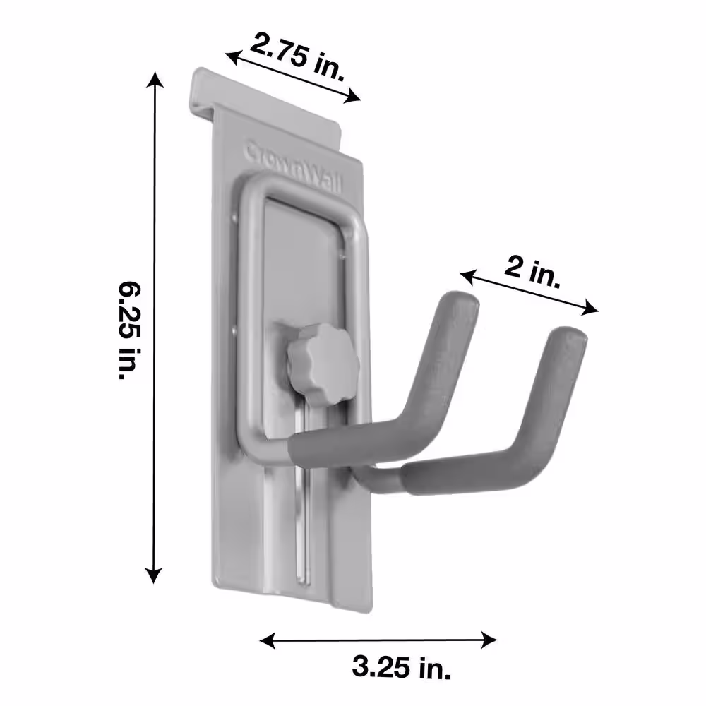 CROWNWALL Slatwall 55 lbs. Locking Small J Hook (3-Pack)