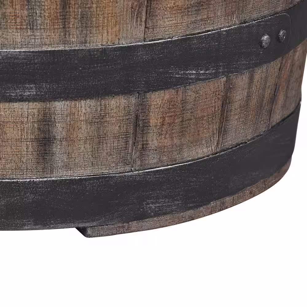 Hampton Bay 27 in. W x 24 in. H Round Barrel Fire Table