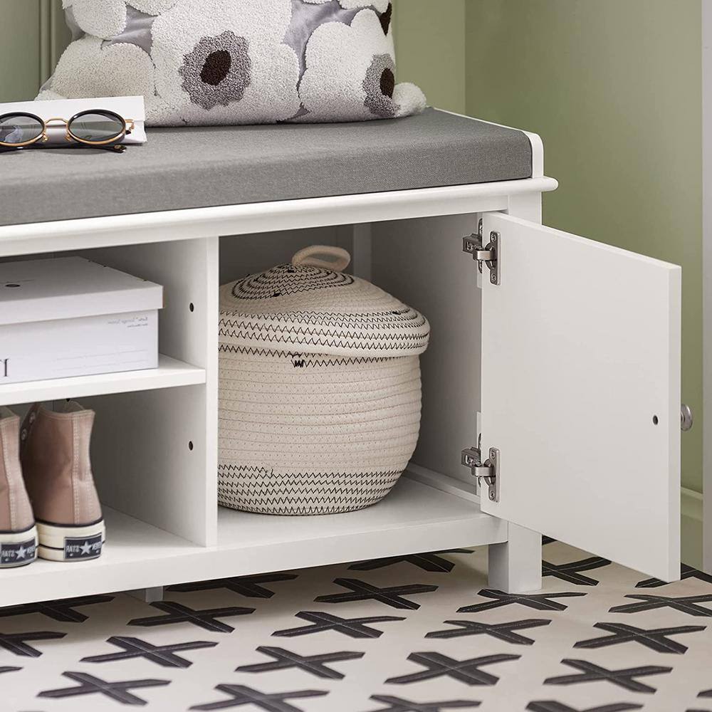 None 16.9 in. H 6-Pair White Wood Shoe Rack