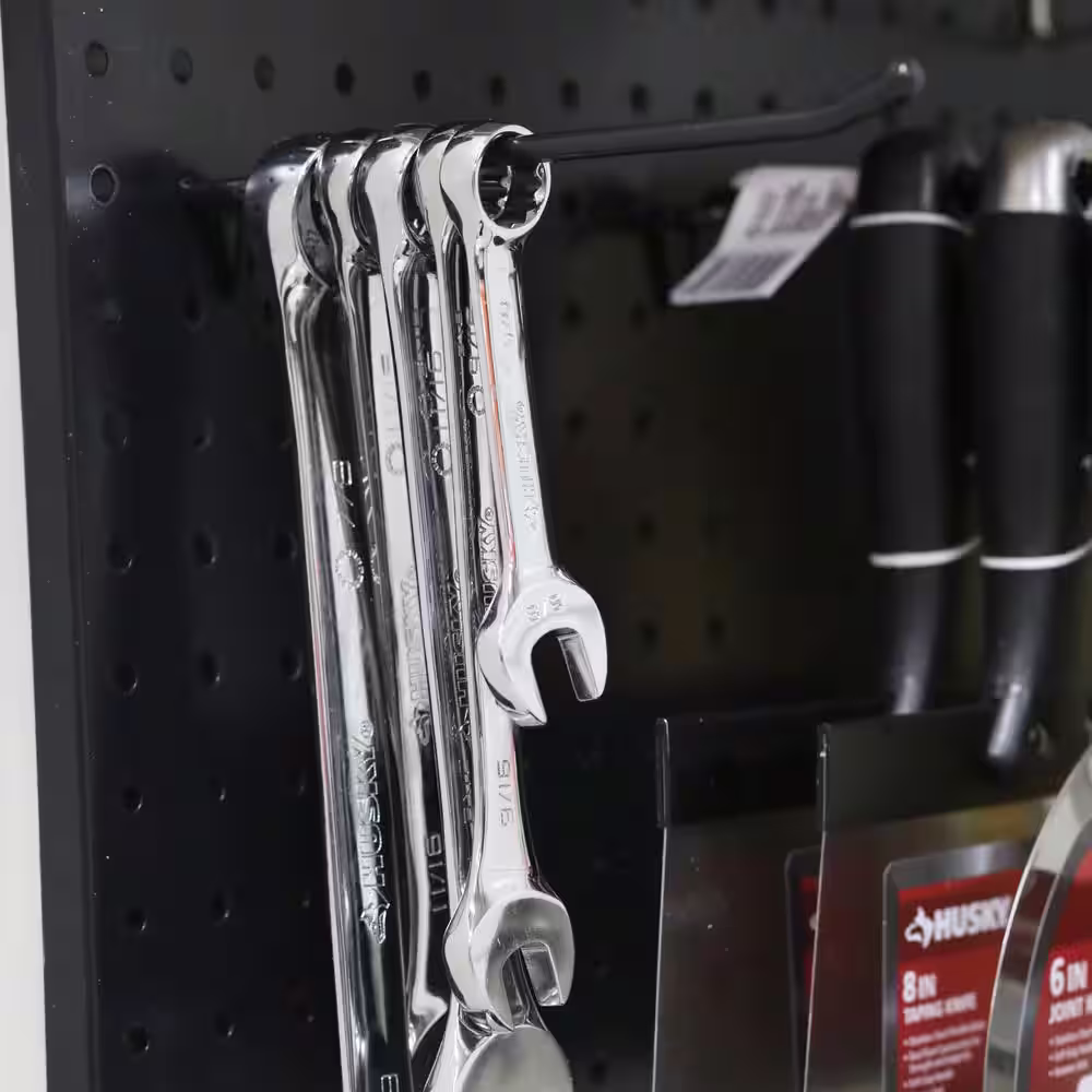 Everbilt 6 in. Single Peg Hook in Powder Coated Black Steel (Fits 1/4 in. Pegboards)