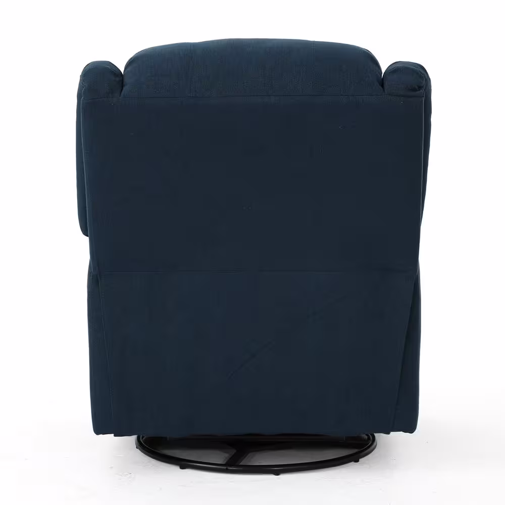None Jennette Navy Blue Tufted Recliner