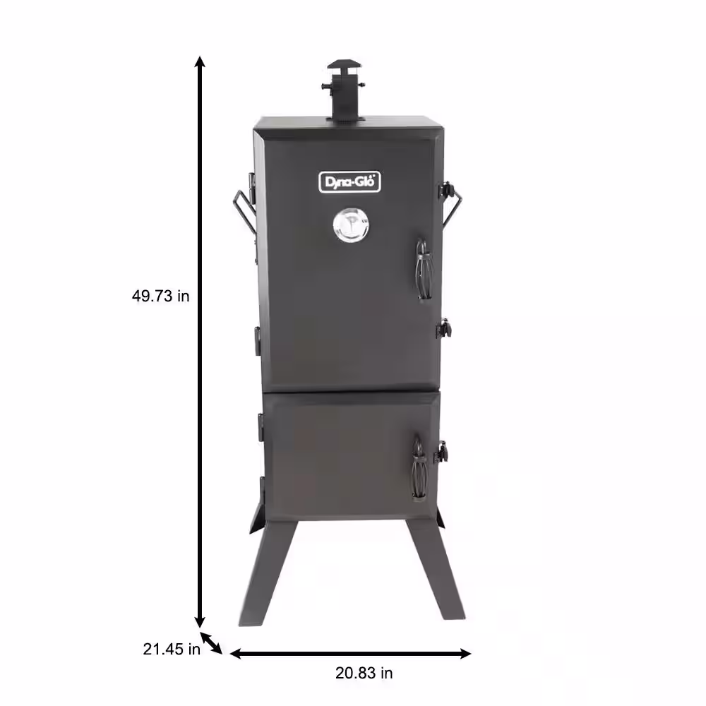 Dyna-Glo 22 in. Vertical Charcoal Smoker in Black with Premium Vertical Smoker Cover