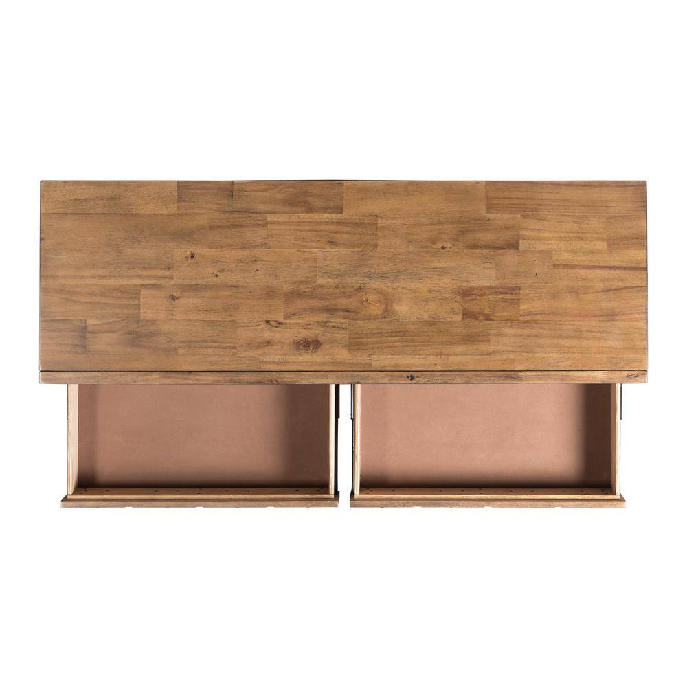Picket House Furnishings Tanner 54 in. Light Walnut Standard Rectangle Wood Console Table with Drawers