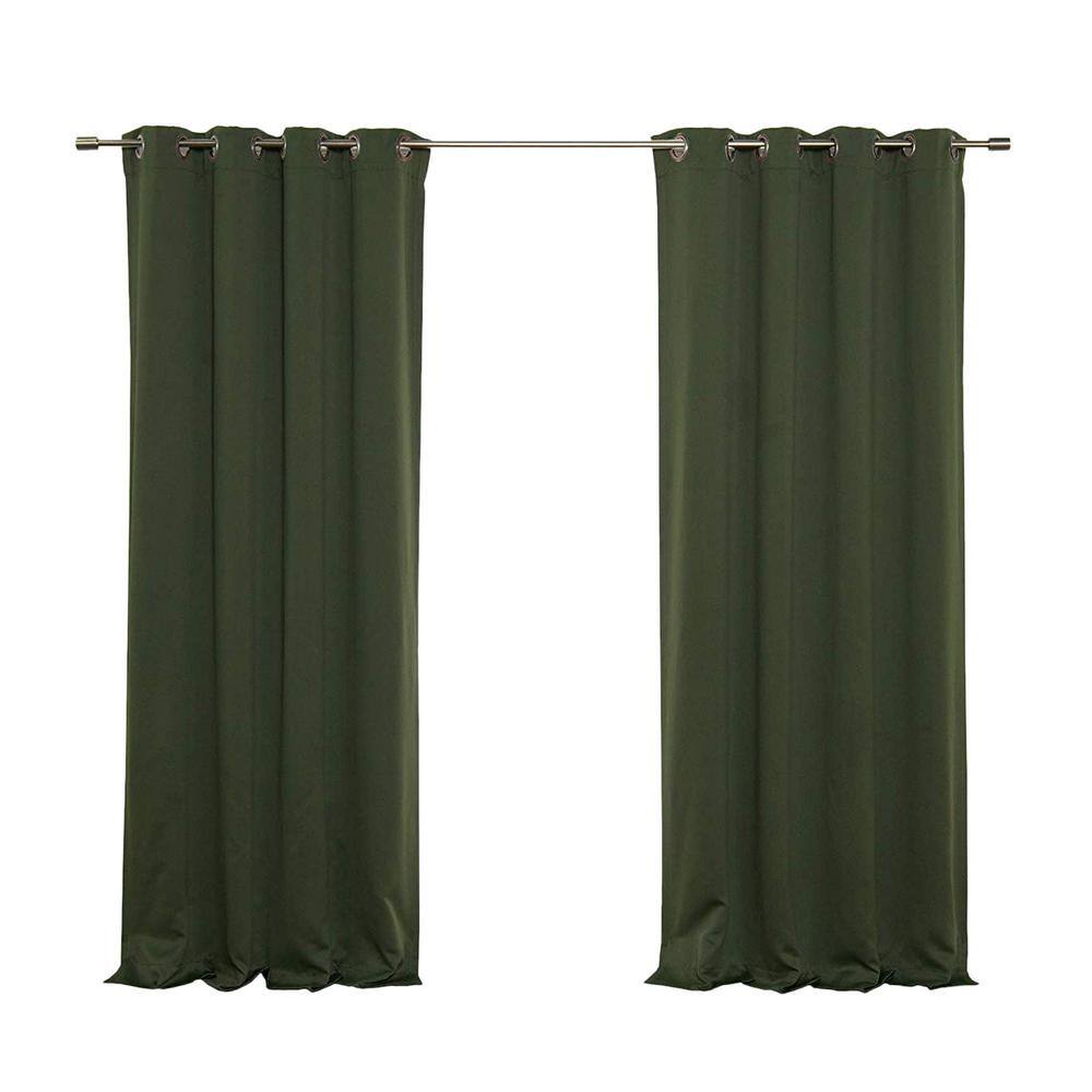 Best Home Fashion Moss Grommet Blackout Curtain - 52 in. W x 84 in. L (Set of 2)