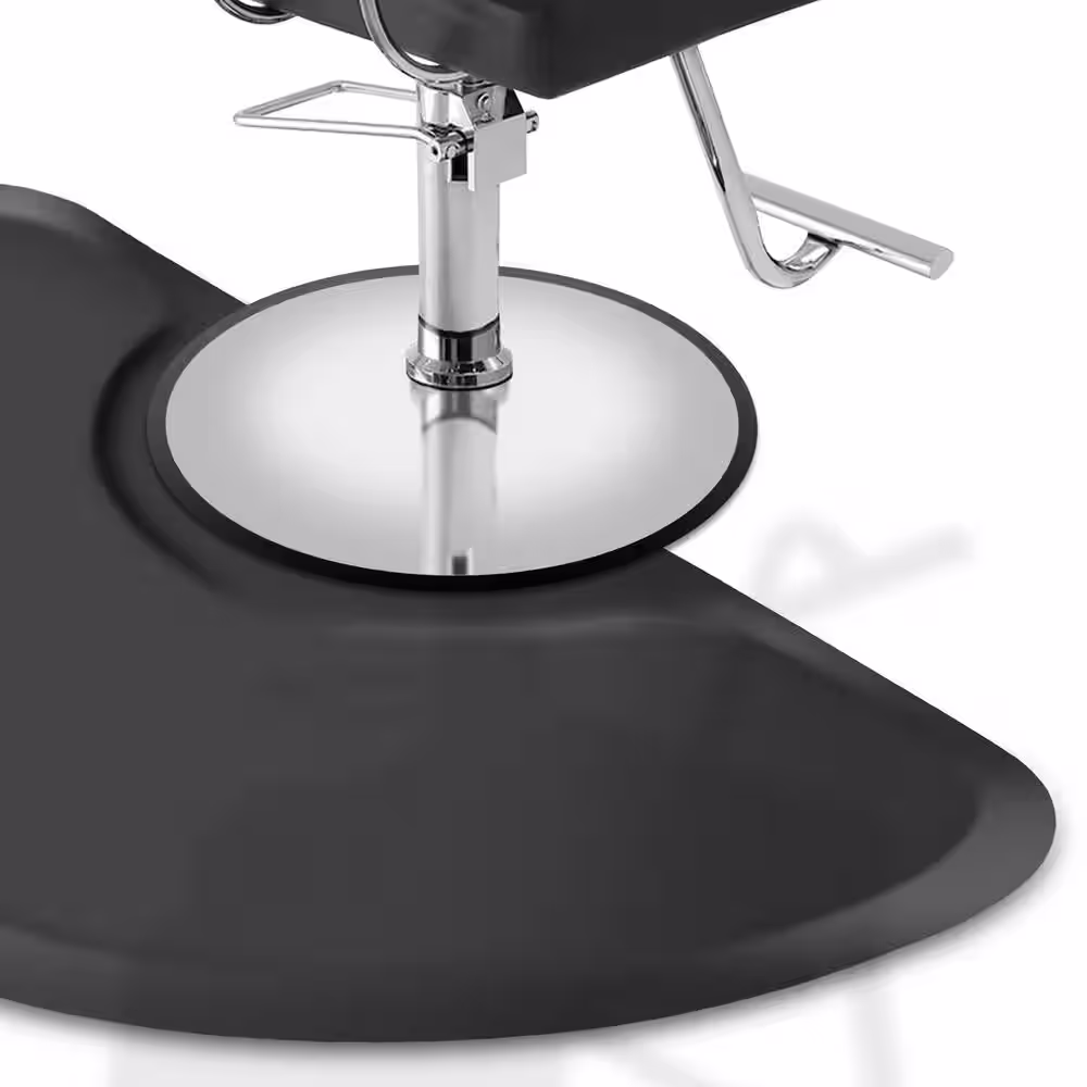 Saloniture Black 36 in. x 60 in. x 7/8 in. Semi Circle Anti-Fatigue Mat