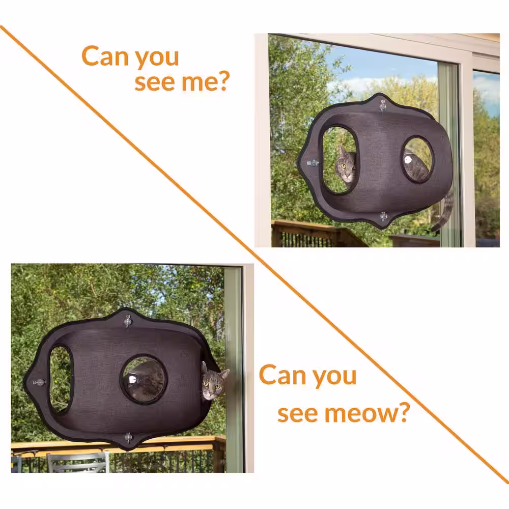 None EZ Mount Window Bubble Pod Medium Classy Dark Gray Denim Bed