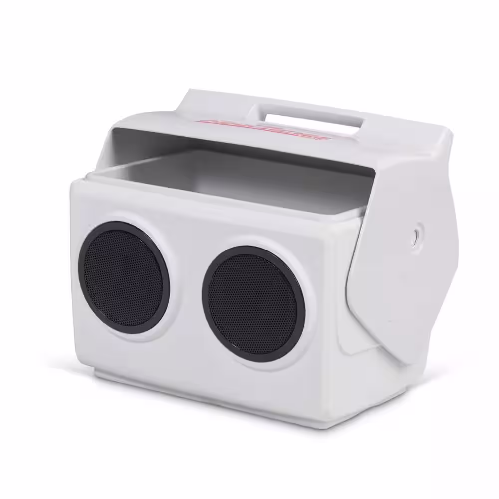 IGLOO Playmate Classic KoolTunes 14 qt. White with Aqua Teal Chest Cooler