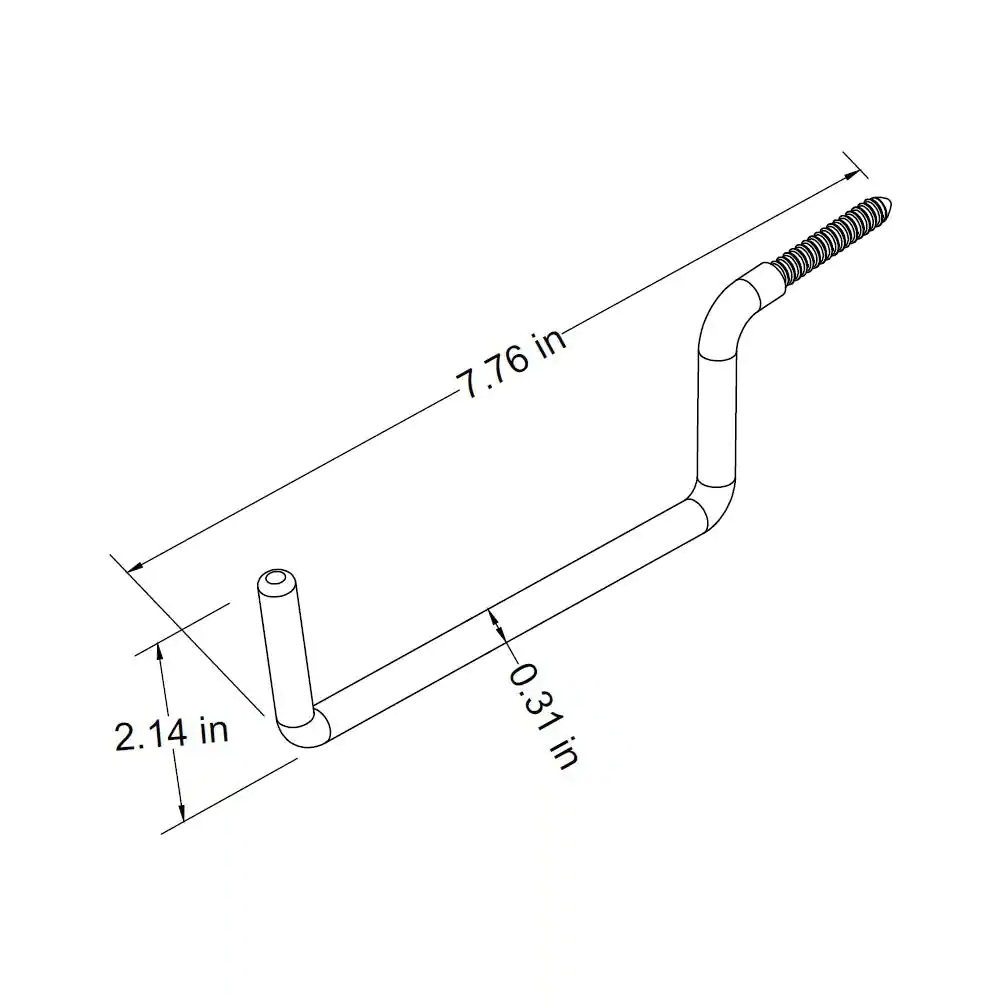 Everbilt 5/16 in. x 7-3/4 in. Vinyl Coated Steel Screw-In Ladder Hook 20 lbs