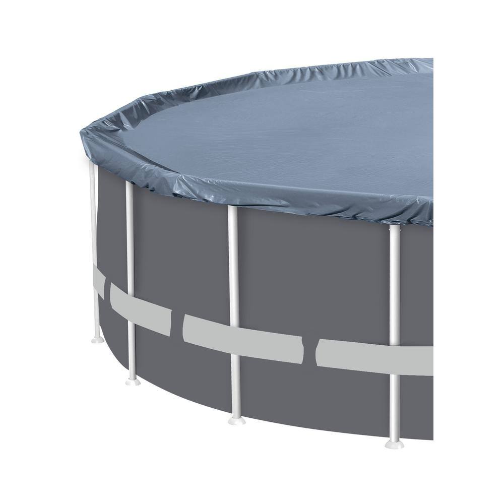 Sunneday Bluebay 18 ft. 52 in. Round Soft-Sided Pool Grey/White Tubing