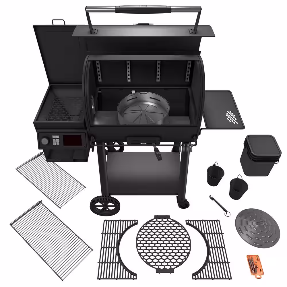 OKLAHOMA JOE'S Rider 1200 DLX Pellet Grill and Smoker in Black with 1,234 sq. in. Cooking Space