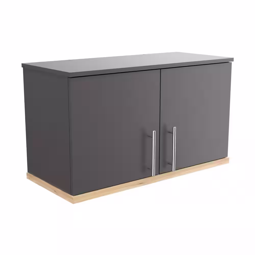 None KRATOS 31.5 in. W x 19.7 in. H x 13.8 in. D 2- shelves Garage Storage Freestanding Cabinet in Dark Gray/Maple