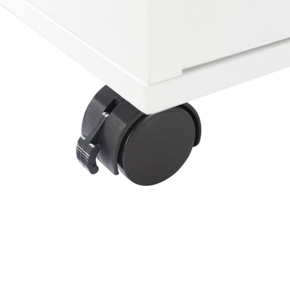 Lavish Home Locking File Cabinet 2-Drawer White Engineered Wood 27.28 in. H x 15.74 in. W x 14.17 in. D Vertical File Cabinet