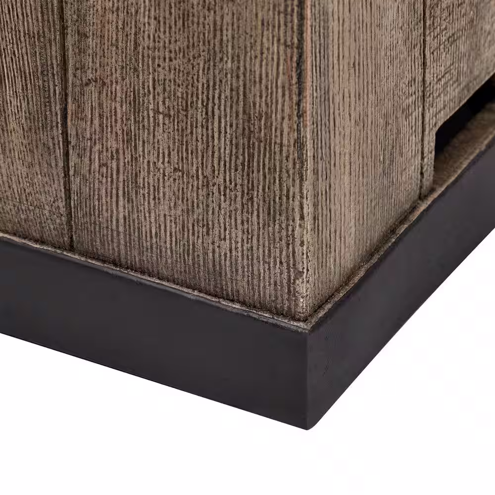 Hampton Bay 29 in. W x 11.8 in. H Square Faux Wood Finish Fire Column