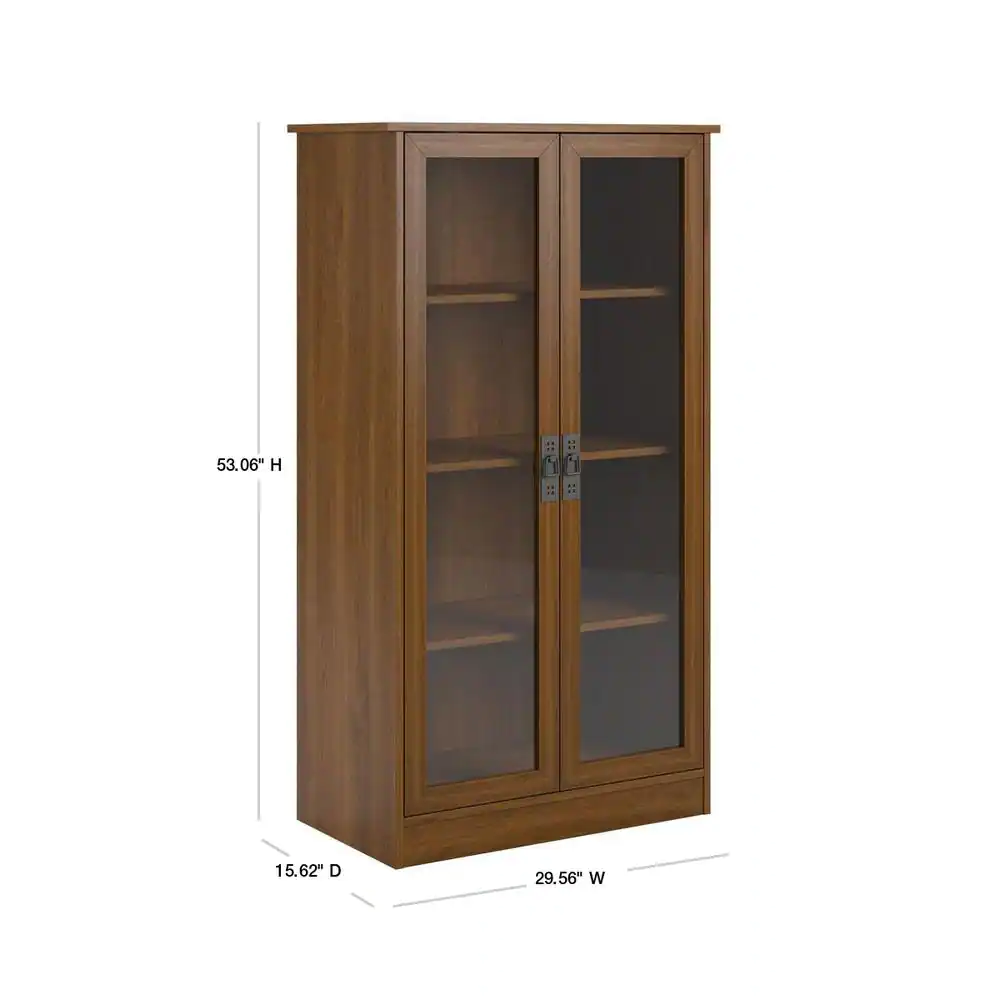 Ameriwood Home Lockwood 53.06 in. Inspire Cherry Wood 4-shelf Standard Bookcase with Adjustable Shelves