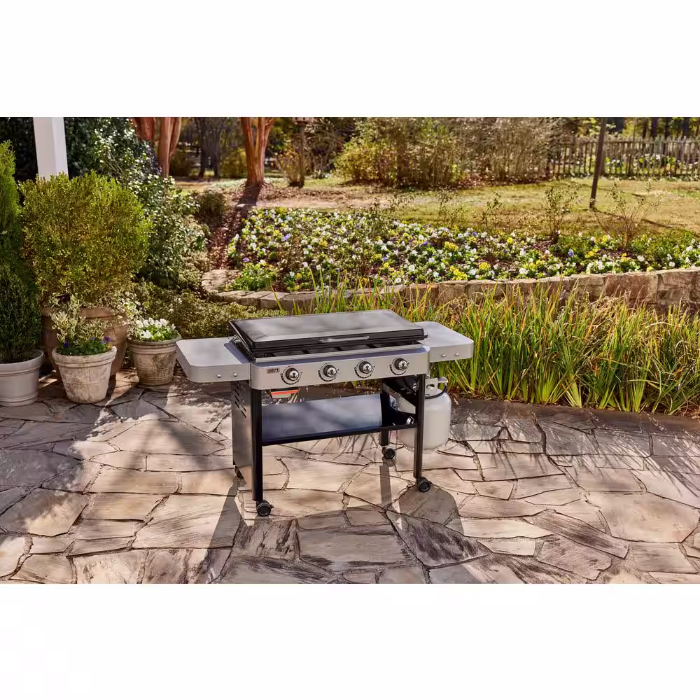 Weber 4 Burner Propane Gas Grill 36 in. Flat Top Griddle in Black