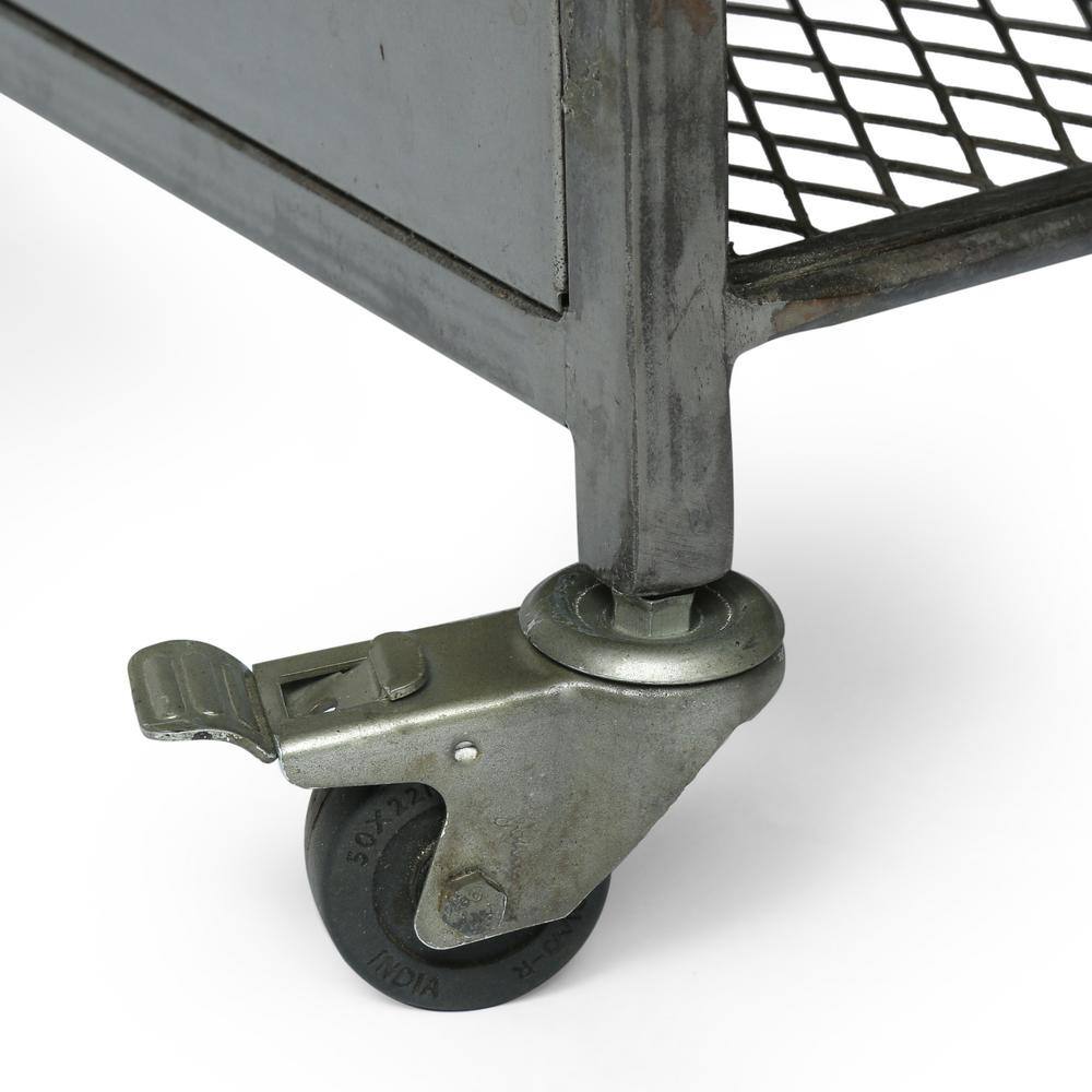 Noble House 23.25 in. H x 25.5 in. W HighDuffy 6-Pair Natural and Gray Mango Wood Shoe Rack with Drawer