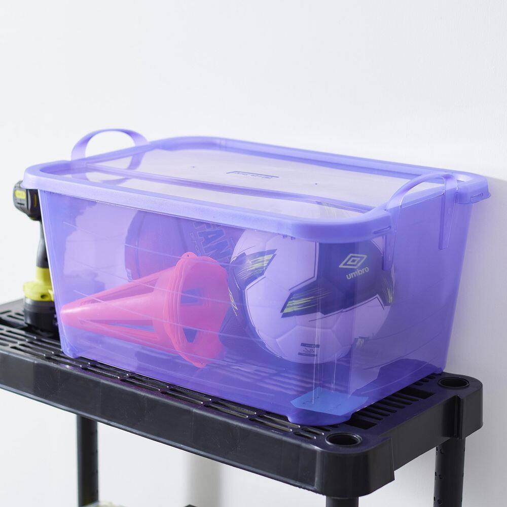 Life Story 55 Qt. Purple Stackable Closet and Storage Box Containers (12-Pack)