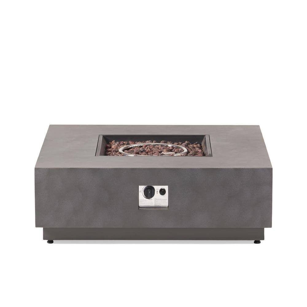 Noble House Reign Concrete Square Metal Fire Pit (No Tank Holder)