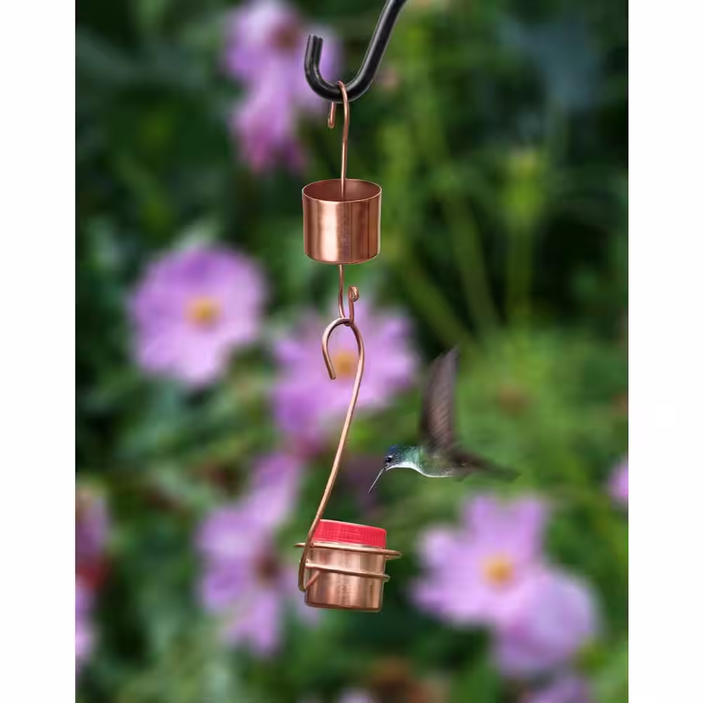 Monarch Abode Monarch Pure Copper Handcrafted Single Hummingbird Feeder