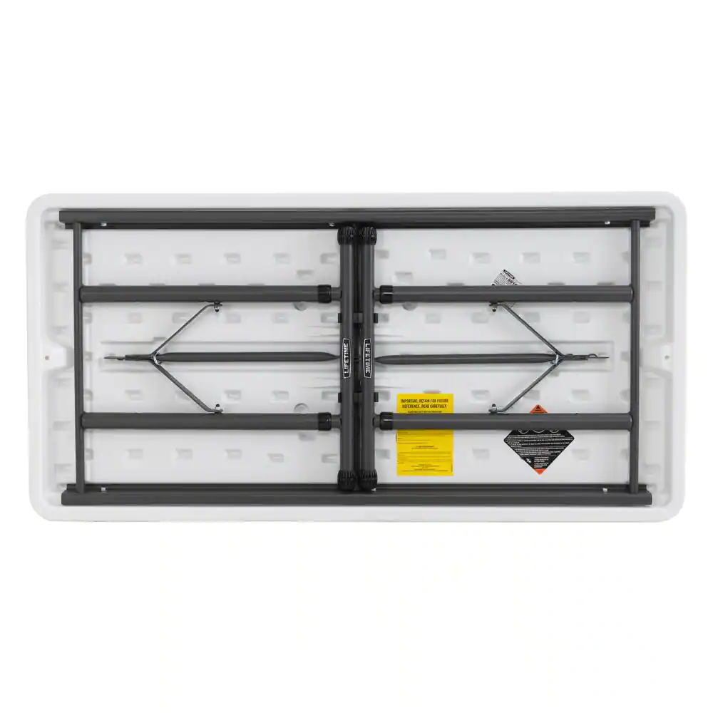 Lifetime 4 ft. White Granite Resin Adjustable Height Commercial Folding Table