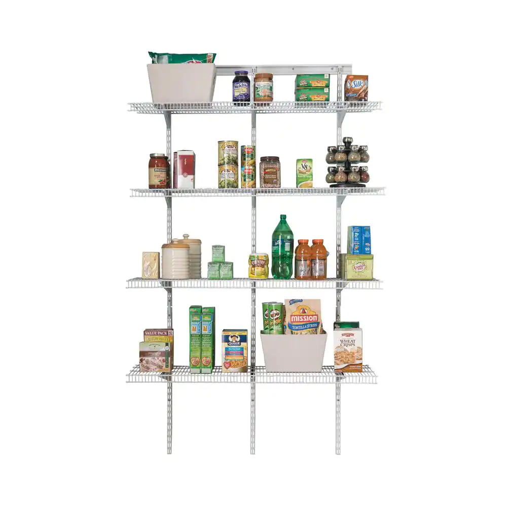 ClosetMaid ShelfTrack 16.75 in. D x 48 in. W x 80 in. H White Wire Utility Steel Closet System Kit