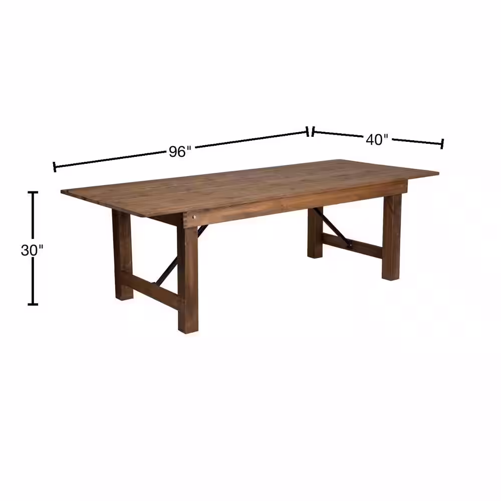 Carnegy Avenue Antique Rustic Wood 4-Leg Dining Table Seats 8