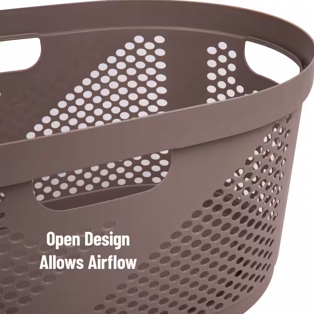 Mind Reader Basket Collection, Laundry Basket, 40 Liter (10kg/22lbs) Capacity, Cut Out Handles, Set of 2, Tan