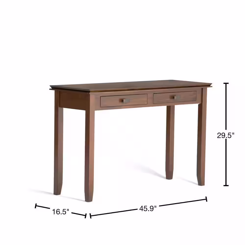 Simpli Home Artisan Solid Wood 46 in. Wide Transitional Console Sofa Table in Russet Brown