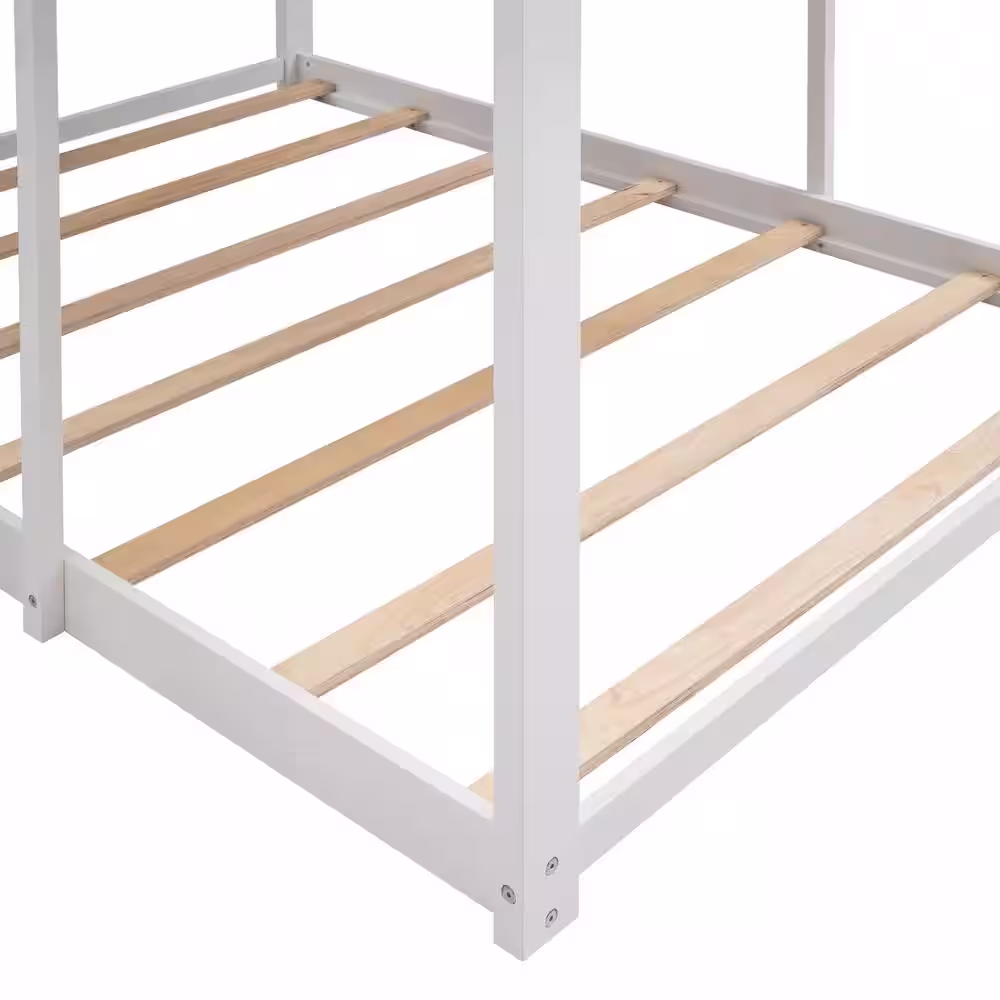 Qualler Eligia White Full Over Full House Style Bunk Bed
