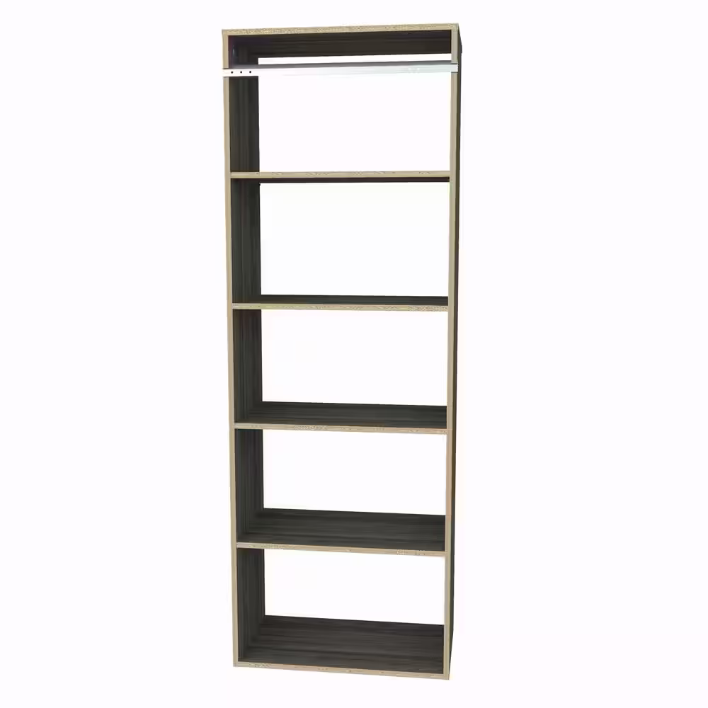 ClosetMaid Style+ 25 in. W Coastal Teak Hanging Wood Closet Tower