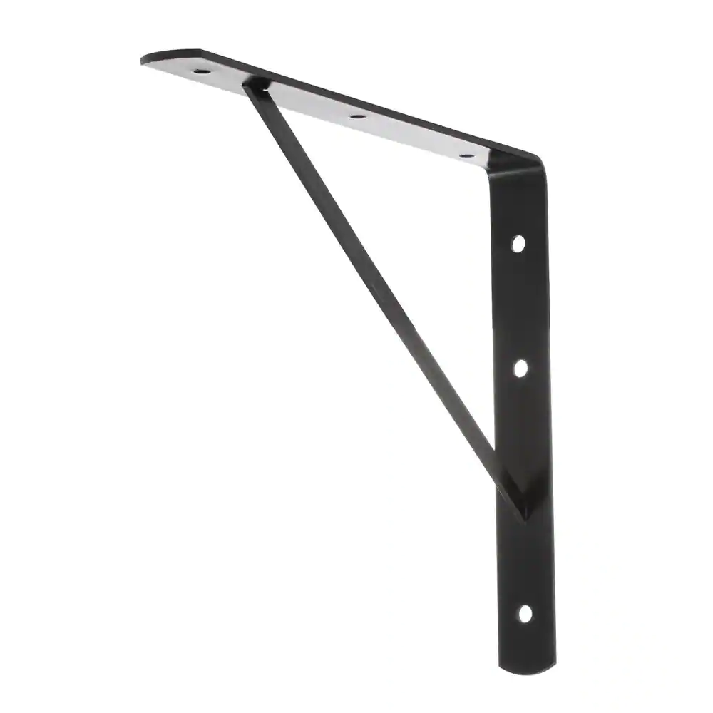 Everbilt 10 in. x 8 in. Black Medium Duty Shelf Bracket
