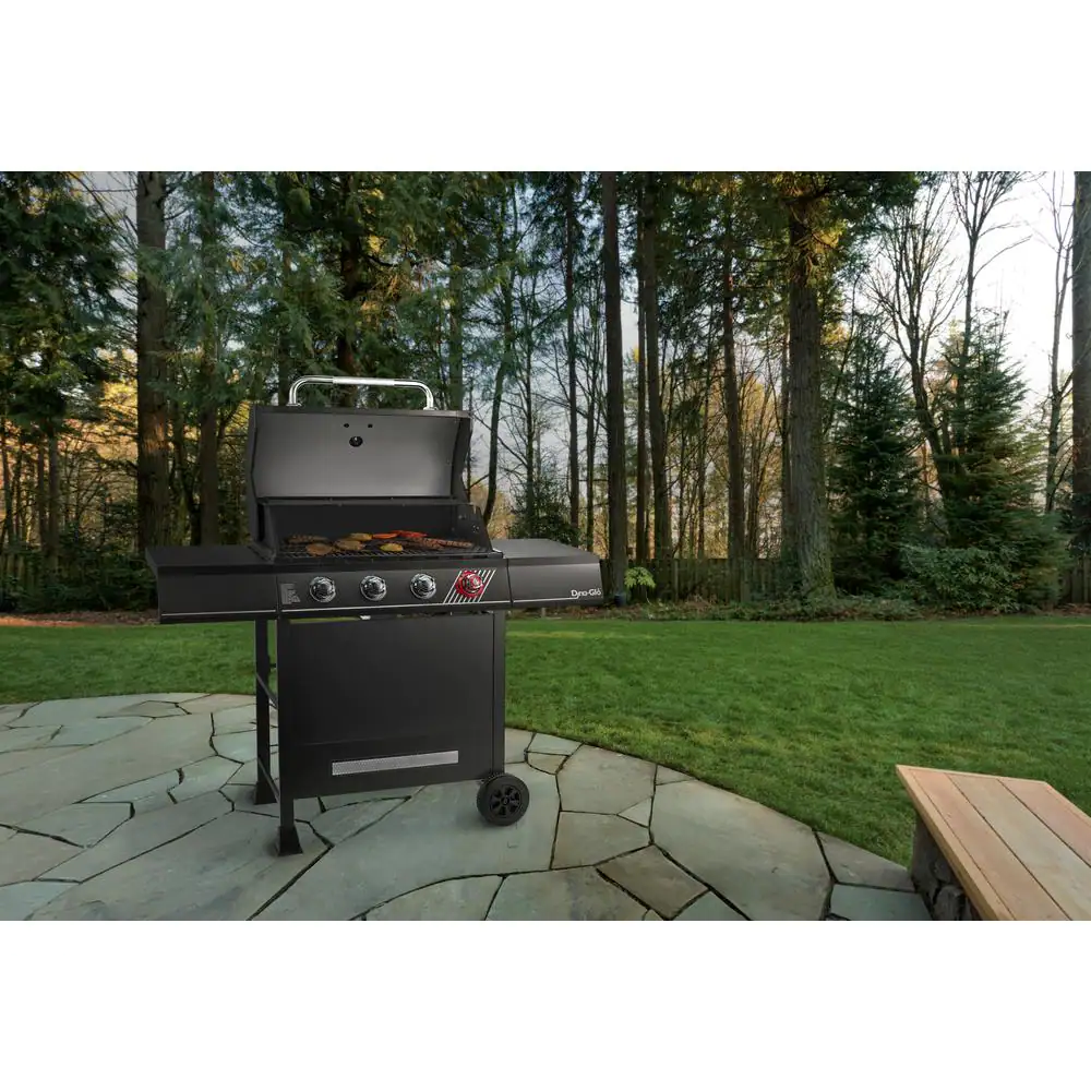 Dyna-Glo 4-Burner Natural Gas Grill in Matte Black with TriVantage Multi-Functional Cooking System