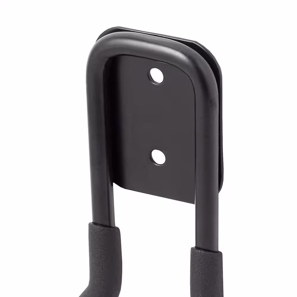 Husky 40 lbs. Heavy-Duty Wall-Mounted Black Vinyl-Coated Steel Utility Hook with Mounting Hardware