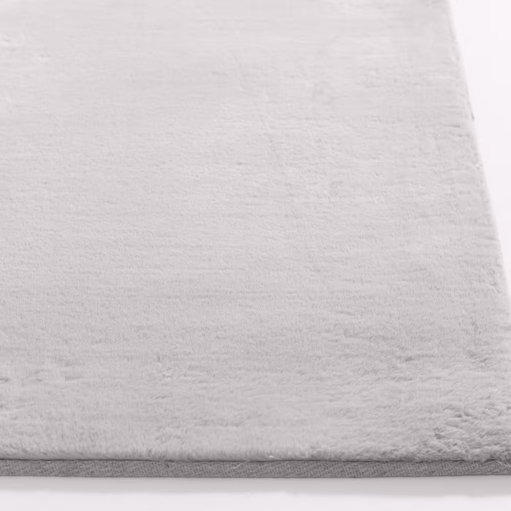 Natco Bliss Grey 5 ft. x 7 ft. Solid Polyester Area Rug