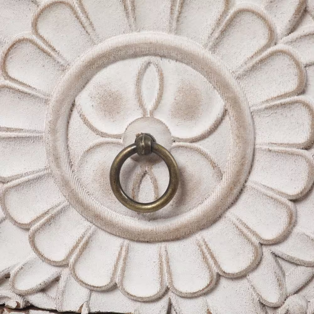 LuxenHome 3-Drawer Wood Medallion Chest Dresser (28.15 in. H x 25.2 in. W x 13.19 in. D)