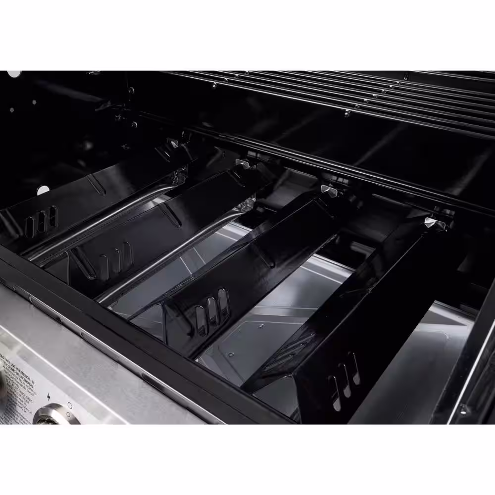 Dyna-Glo 5-Burner Open Cart Propane Gas Grill in Stainless Steel with Side Burner