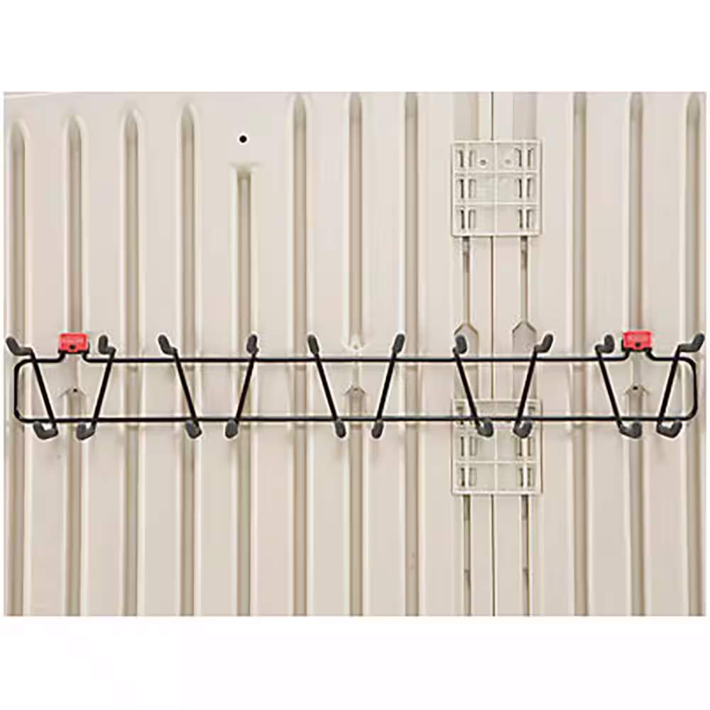 Rubbermaid 2.1 in. W x 5 in. H x Black Metal Shed Shelving (4-Pack), Tool Rack (6-Pack) and Tool Holder (6-Pack)