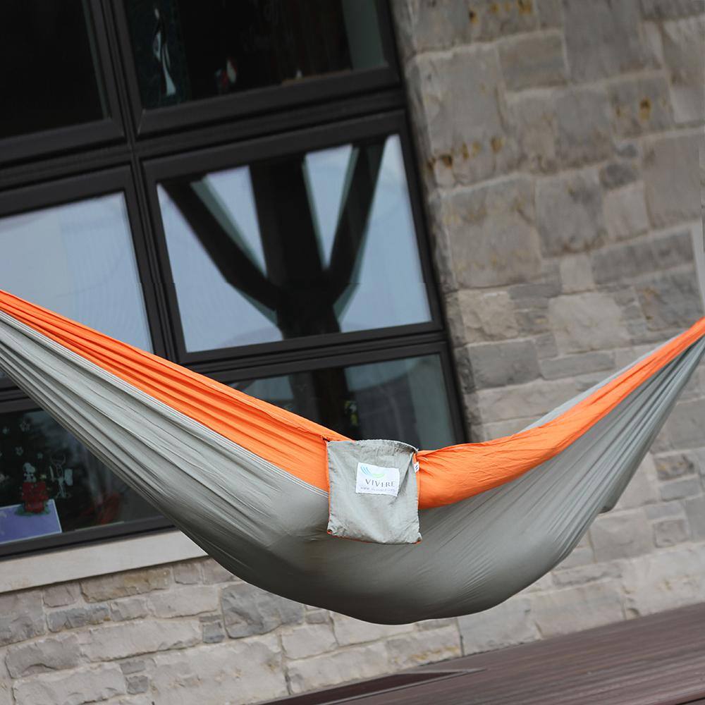 Vivere 10 ft. Parachute Double Hammock in Grey/Orange