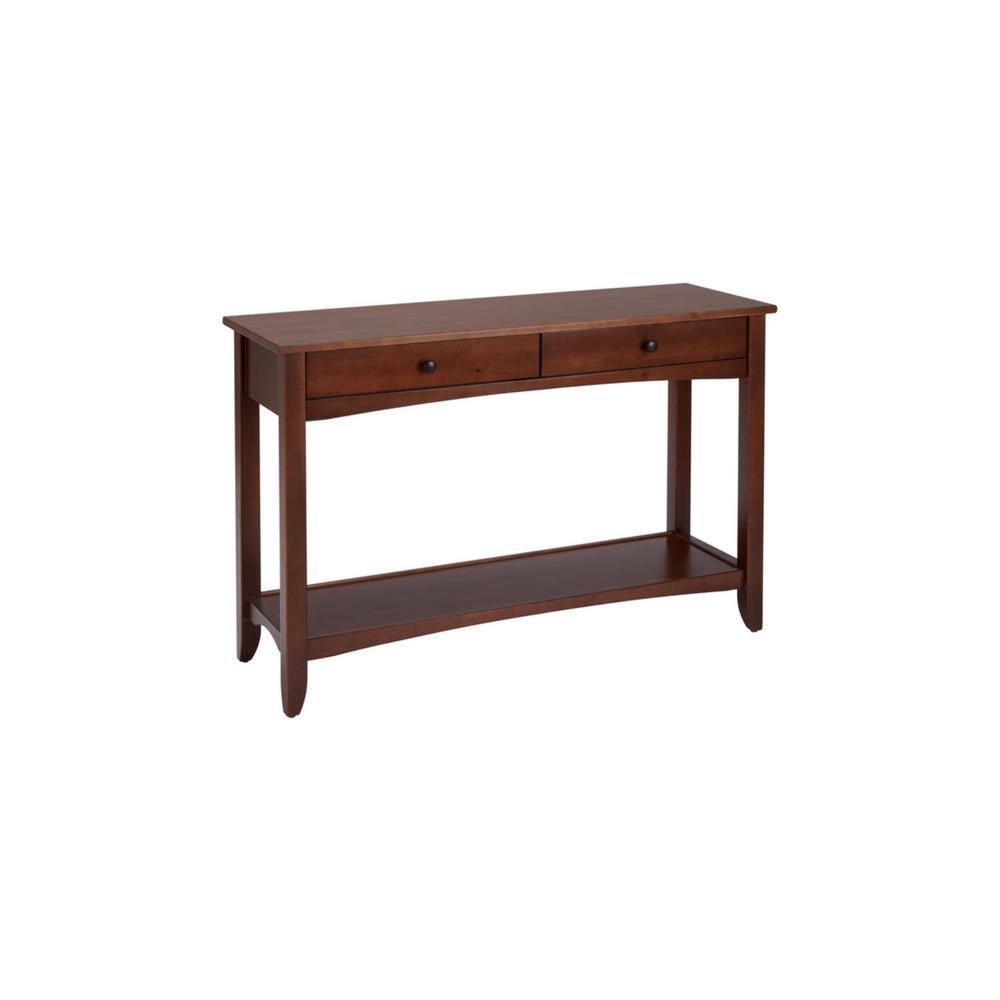 StyleWell Cedar Springs Rectangular Sable Brown Finish Wood 2 Drawer Console Table (47.5 in. W x 30 in. H)